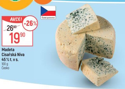Sýr Niva Císařská 45 % Madeta