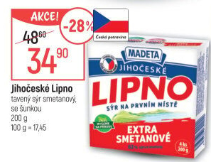 Tavený sýr Jihočeské Lipno Madeta
