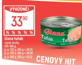 Tuňák kousky ve vlastní šťávě Giana