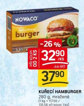 Hamburger kuřecí mražený Nowaco