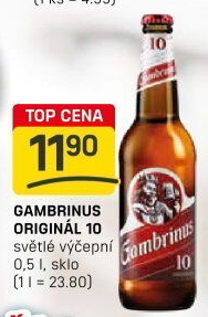 Pivo světlé výčepní Originál 10° Gambrinus