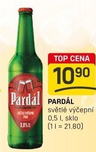 Pivo světlý ležák 11° Echt Pardál