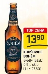 Pivo světlý ležák Bohém Krušovice