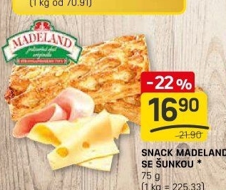 Snack Madeland se šunkou La Lorraine