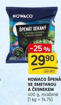 Špenát ochucený mražený Nowaco