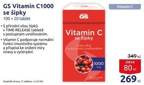 Doplněk stravy Vitamin C 1000 se šípky GS