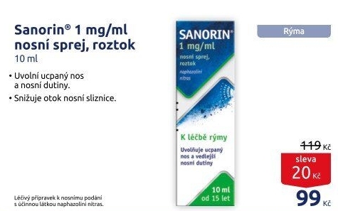 Nosní sprej 1 mg/ml Sanorin
