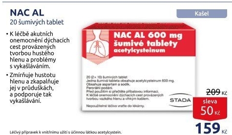 Šumivé tablety při kašli Nac Al