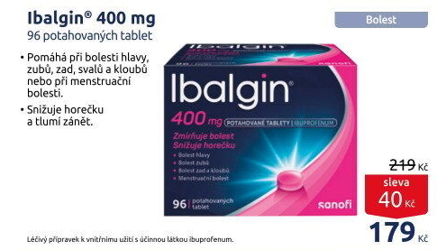Tablety proti bolesti 400 Ibalgin