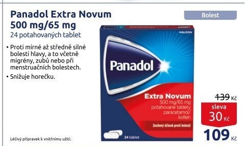 Tablety proti bolesti Extra Novum Panadol