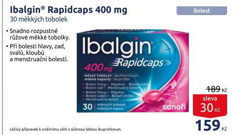 Tablety proti bolesti Rapidcaps Ibalgin