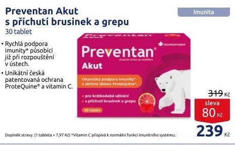 Tablety proti chřipce a nachlazení Akut Preventan