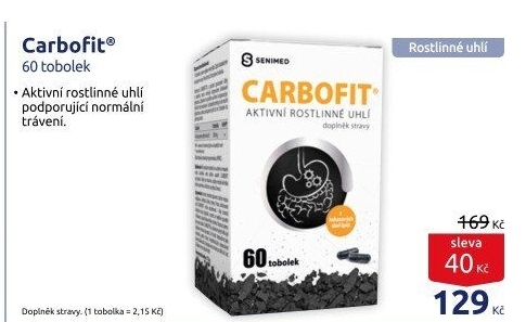 Tobolky aktivní rostlinné uhlí Carbofit