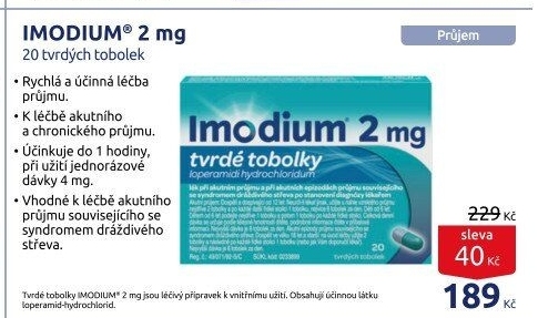Tobolky proti průjmu Imodium