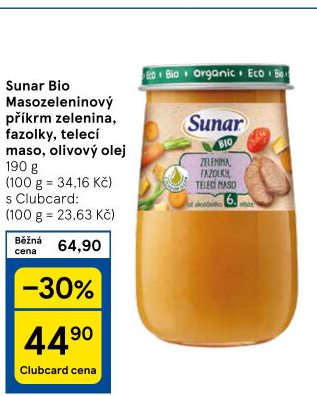 Masozeleninový příkrm bio Sunar
