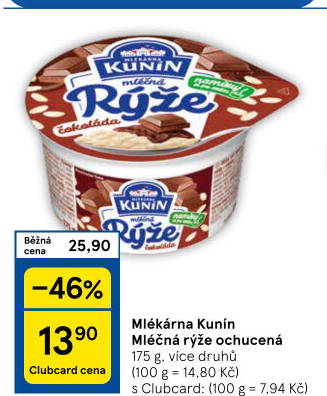 Mléčná rýže Mlékárna Kunín