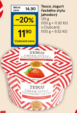 Řecký jogurt ochucený Tesco