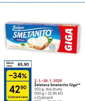 Sýr tavený Smetanito Želetava