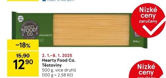 Těstoviny Hearty Food Co Tesco