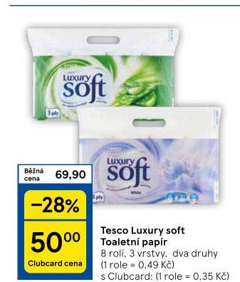 Toaletní papír 3vrstvý Luxury Tesco