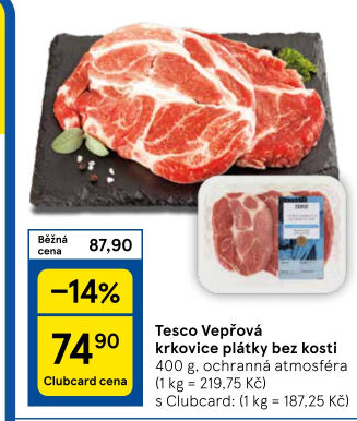 Vepřová krkovice bez kosti Tesco