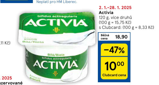 Bílý jogurt Activia Danone
