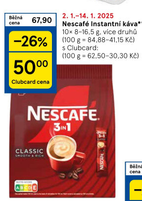Instantní kávy porcované Nescafé