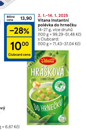 Instantní polévka do hrnečku Vitana
