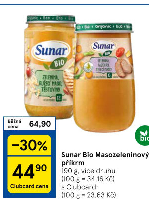 Masozeleninový příkrm bio Sunar