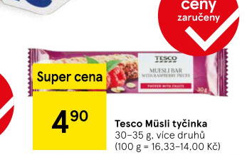 Müsli tyčinka Tesco