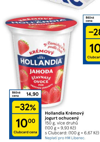 Ochucený jogurt krémový Hollandia
