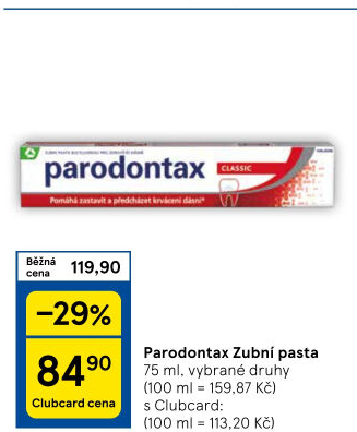 Pasty na zuby Parodontax
