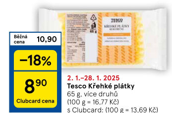 Plátky křehké Tesco