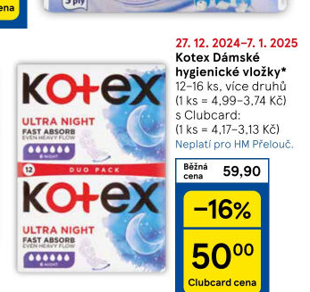 Vložky dámské Kotex