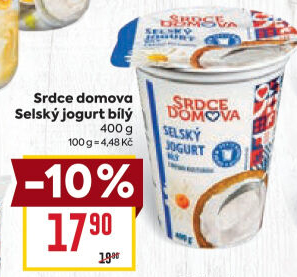 Bílý jogurt Selský Srdce Domova