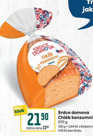 Chléb konzumní Srdce Domova