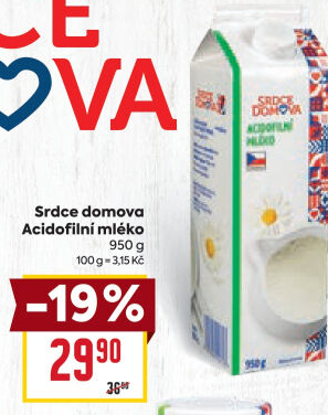 Mléko acidofilní Srdce Domova