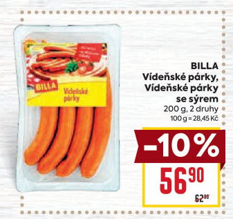 Párky vídeňské Billa