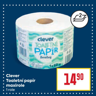 Toaletní papír 2vrstvý maxirole Clever