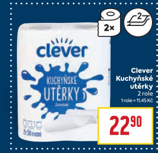 Utěrky kuchyňské 2vrstvé Clever