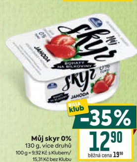 Dezert zakysaný ochucený Můj Skyr 0% Milko