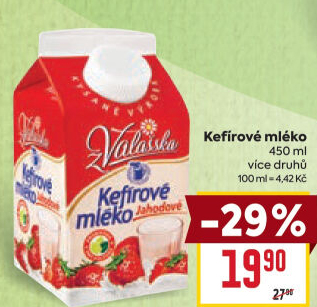 Kefírové mléko ochucené Mlékárna Valašské Meziříčí