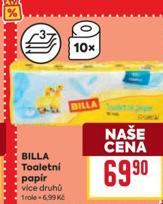 Toaletní papír 3vrstvý Billa
