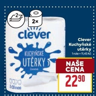 Utěrky kuchyňské 2vrstvé Clever