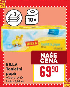 Toaletní papír 3vrstvý Billa