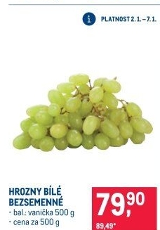 Hrozny bílé bezsemenné