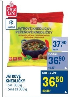 Knedlíčky játrové mražené Fine Life