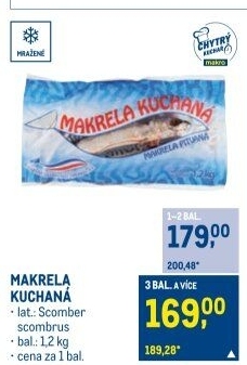 Kuchaná makrela mražená Rybářství Chlumec nad Cidlinou