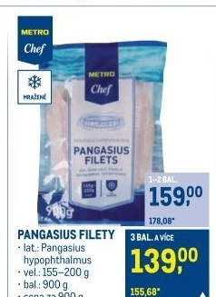 Pangasius filety mražený Metro Chef