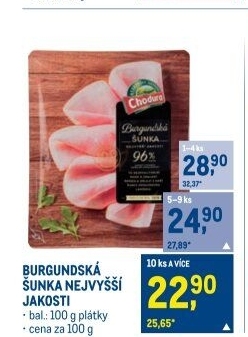 Šunka burgundská nejvyšší jakosti Beskydské uzeniny Chodura